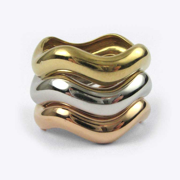 Tricolor-Ring in Gelbgold, Weissgold und Rotgold