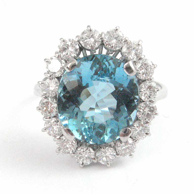 Aquamarin Diamant Ring